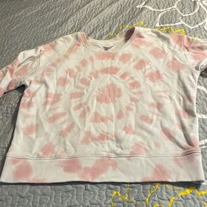Pink and white tie dye crewneck